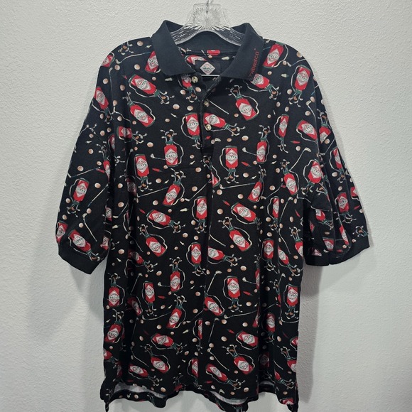 Vintage Tabasco Shirt Mens 2XL Polo Hot Sauce Golf Club Print Logo All Over - Picture 2 of 5